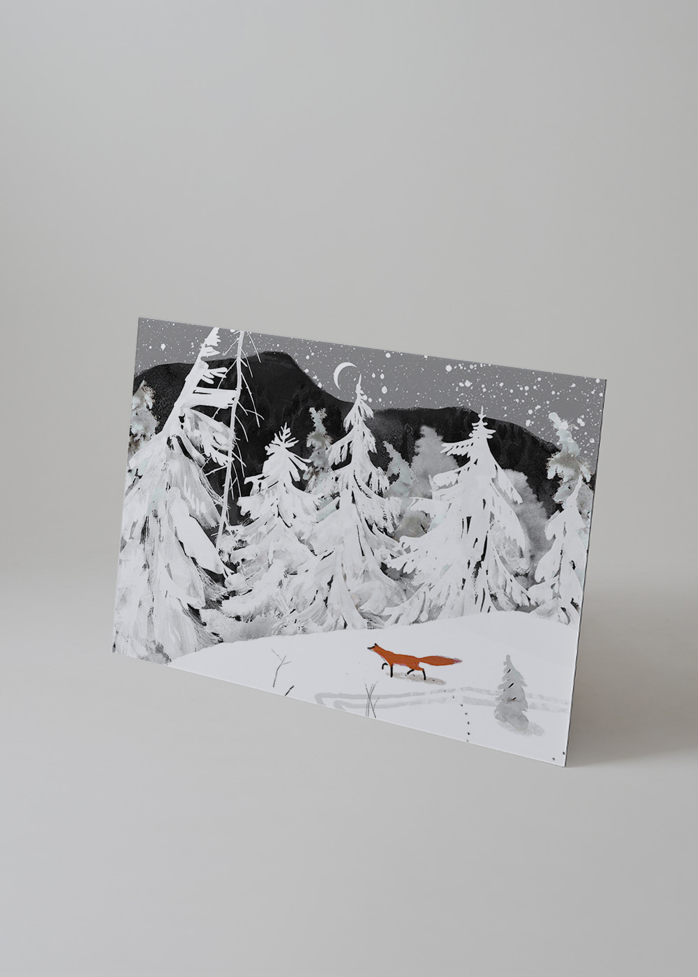 A Fox in a Snowy Forest
